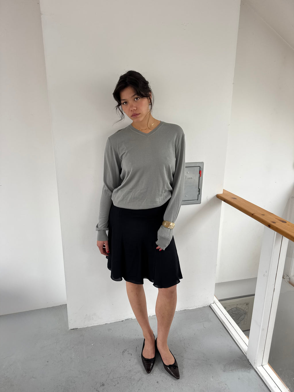 Grey V-neck