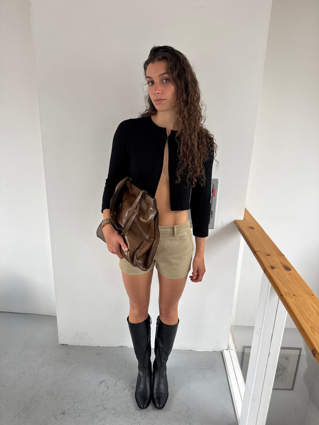 Black leather boots