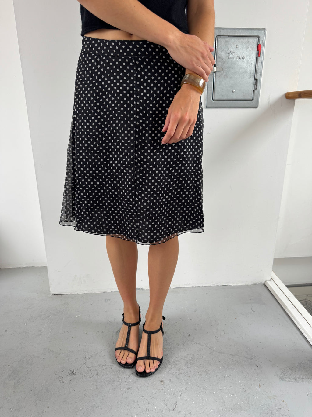 Polka dot midi skirt