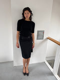 Stripped midi skirt