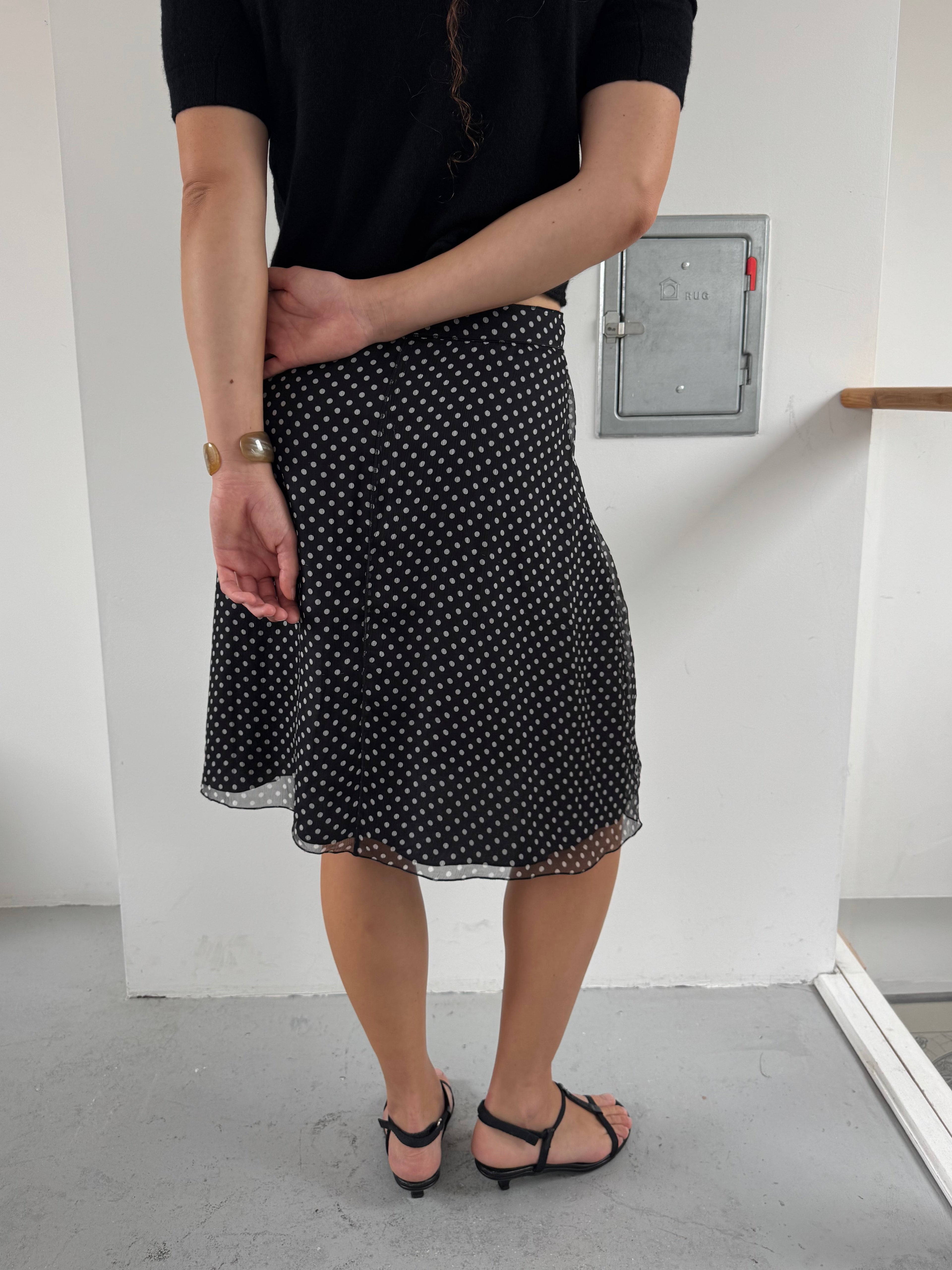 Polka dot midi skirt