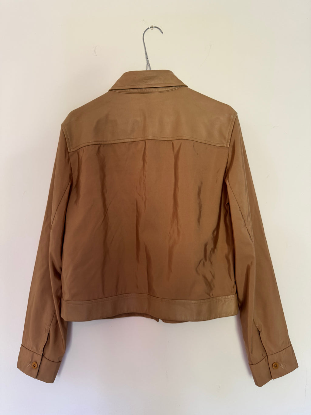 Nylon/Nappa leather jacket